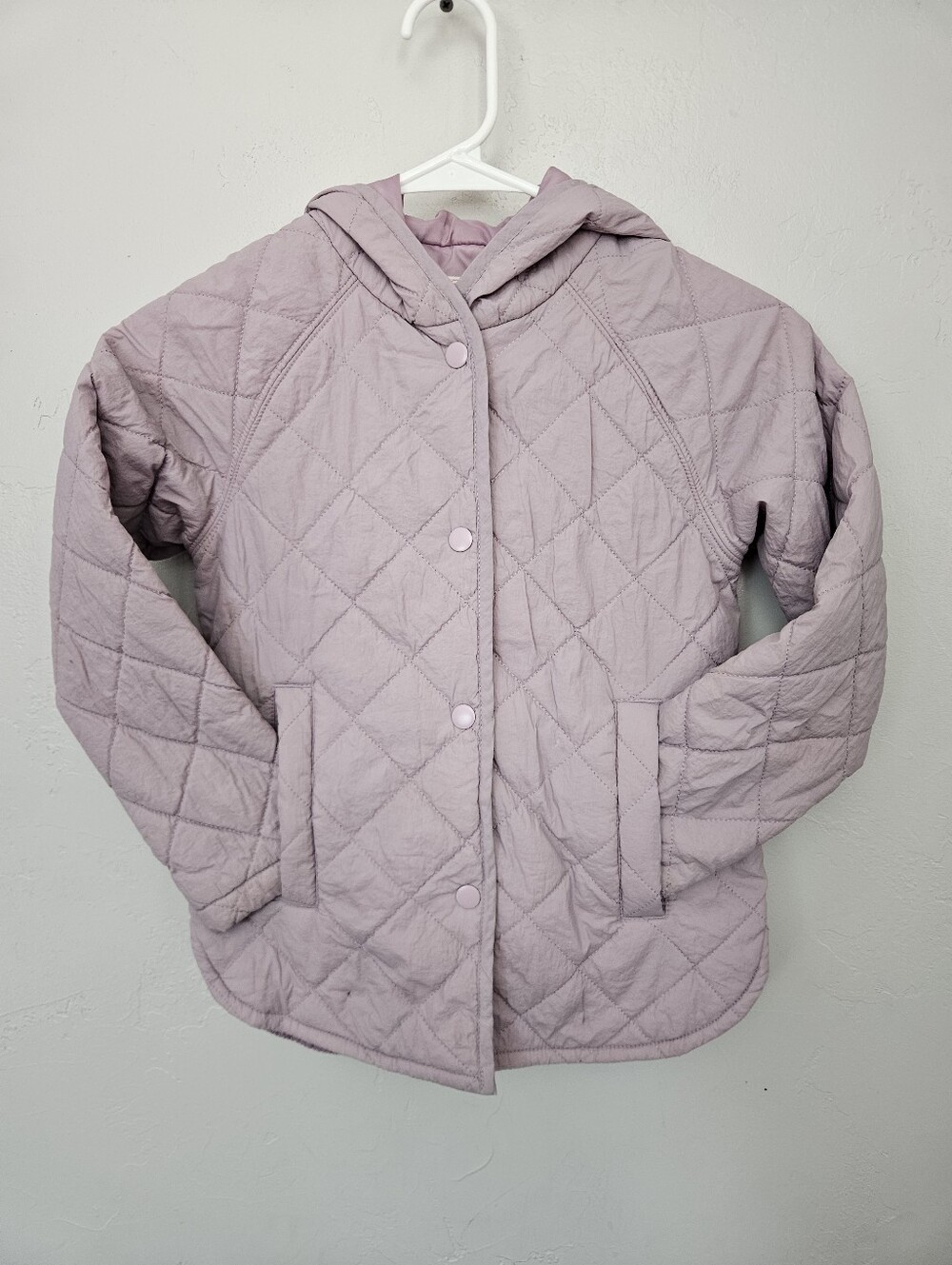 Wonder Nation Girls Small 6 Quilted Hooded Jacket in Light Dusty Purple Lilac